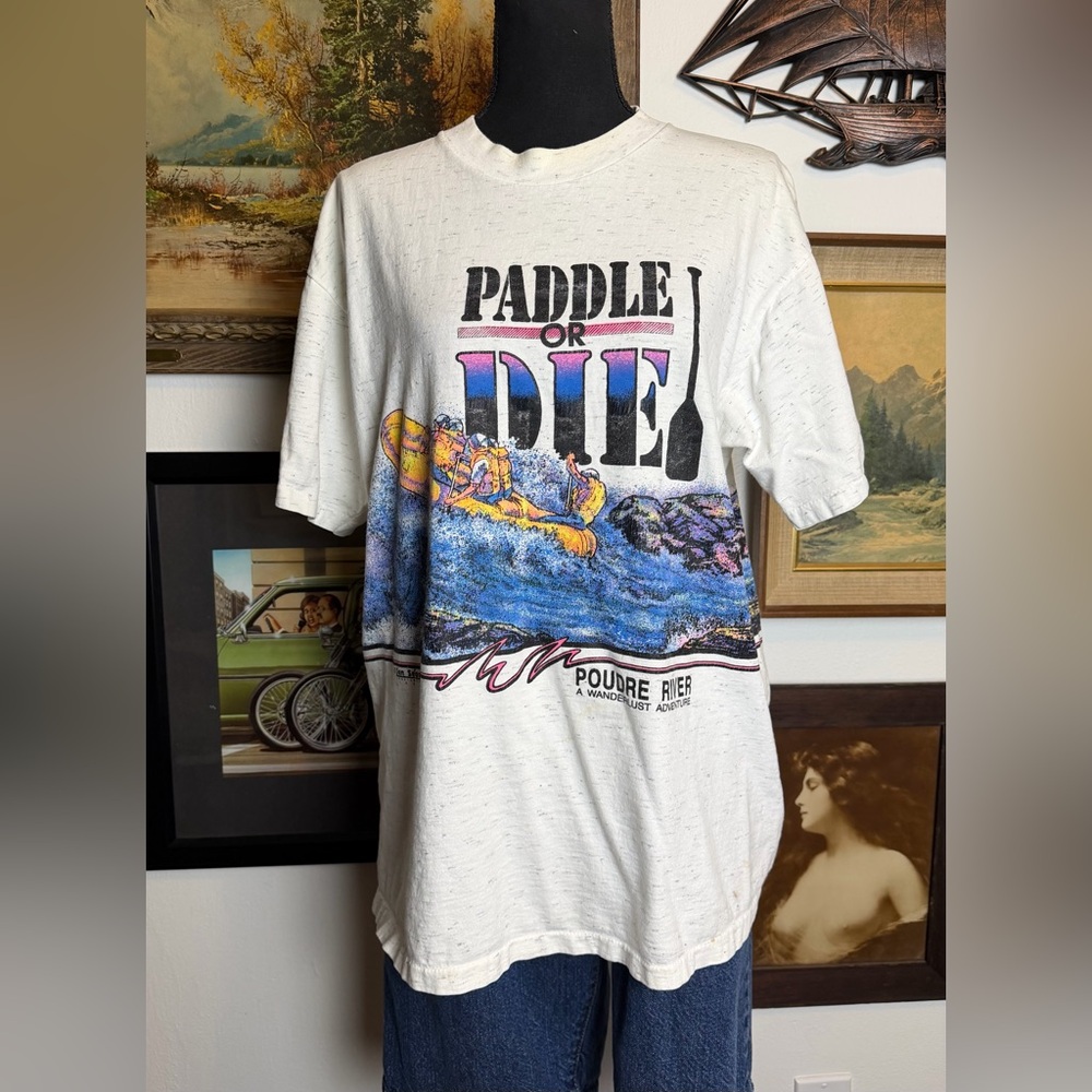 1990s San Siegal design "Paddle or Die!" T-Shirt Size L